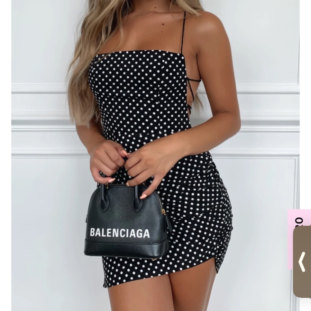 White Fox Polkadot mini dress